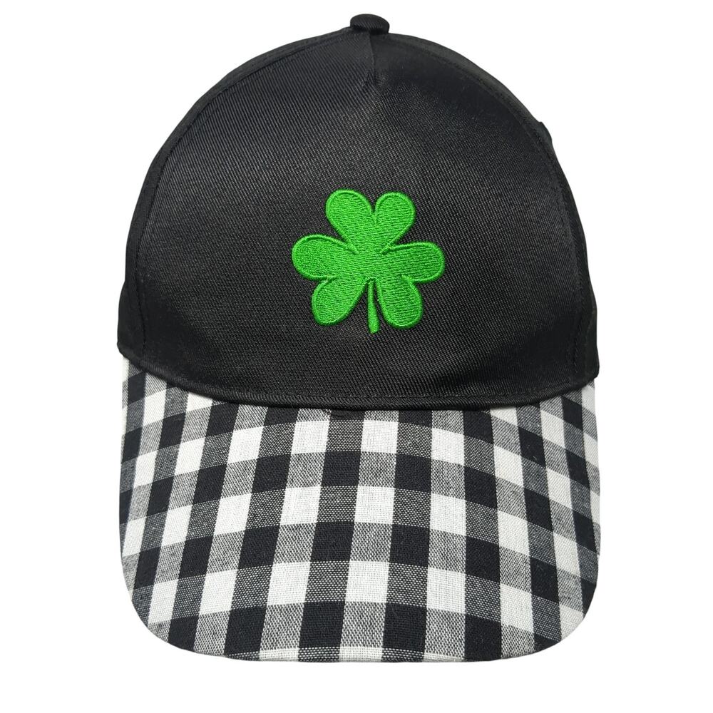 Clover Strapback 5 Panel Cap Multi One Size Embroidered Checked Gertex USA